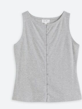 Gilli Xl Grey Amber Sleeveless Button Front Knit Vest